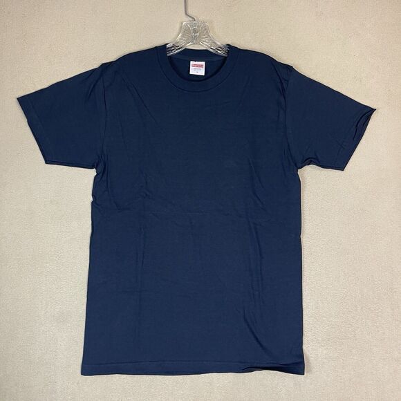 Supreme‎ T Shirt Mens Medium Navy Blue Short Sleeve Crew Neck Pre Shrunk Cotton - Picture 1 of 8